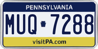 PA license plate MUQ7288