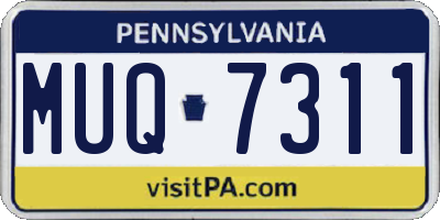 PA license plate MUQ7311