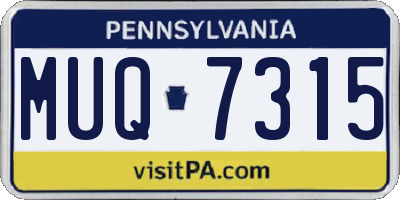 PA license plate MUQ7315