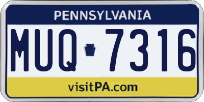 PA license plate MUQ7316