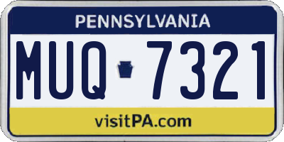 PA license plate MUQ7321