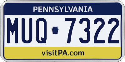 PA license plate MUQ7322