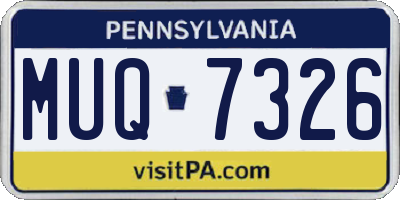 PA license plate MUQ7326