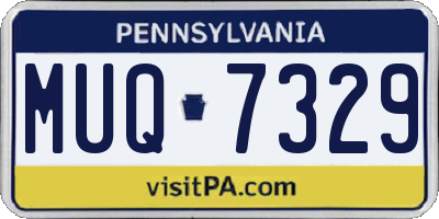 PA license plate MUQ7329