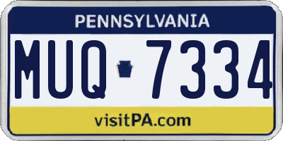 PA license plate MUQ7334