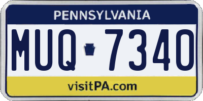 PA license plate MUQ7340