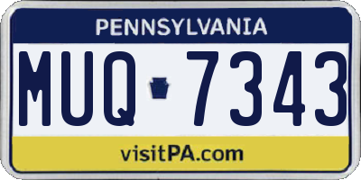 PA license plate MUQ7343