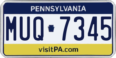 PA license plate MUQ7345