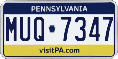 PA license plate MUQ7347