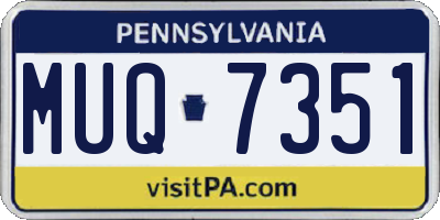 PA license plate MUQ7351