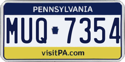 PA license plate MUQ7354