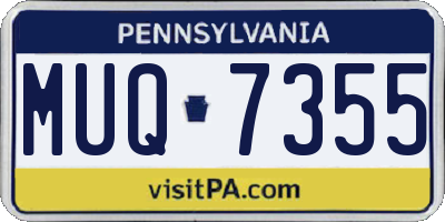 PA license plate MUQ7355