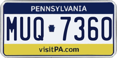 PA license plate MUQ7360