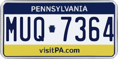 PA license plate MUQ7364