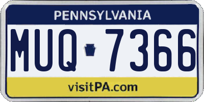 PA license plate MUQ7366