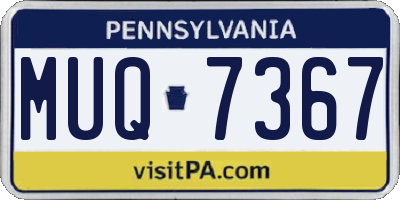 PA license plate MUQ7367
