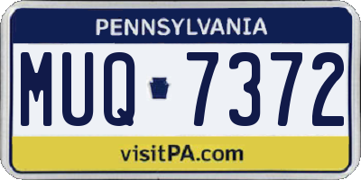 PA license plate MUQ7372