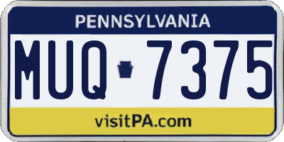 PA license plate MUQ7375