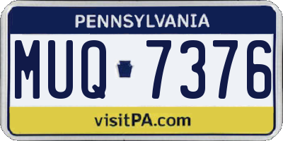 PA license plate MUQ7376