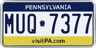 PA license plate MUQ7377