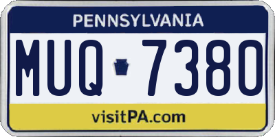 PA license plate MUQ7380