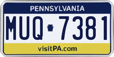 PA license plate MUQ7381