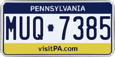 PA license plate MUQ7385