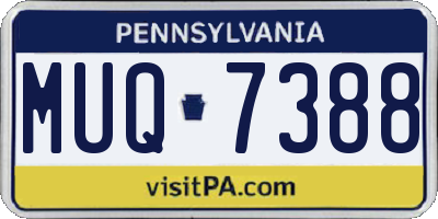 PA license plate MUQ7388