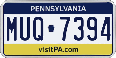 PA license plate MUQ7394