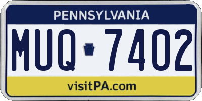 PA license plate MUQ7402