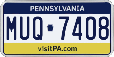 PA license plate MUQ7408