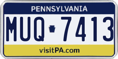 PA license plate MUQ7413