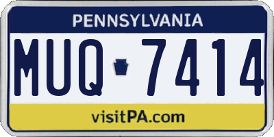 PA license plate MUQ7414