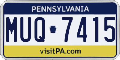 PA license plate MUQ7415