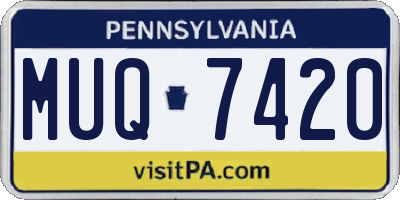 PA license plate MUQ7420