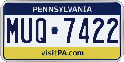 PA license plate MUQ7422