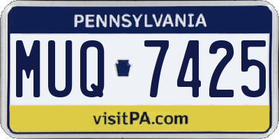 PA license plate MUQ7425
