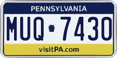 PA license plate MUQ7430