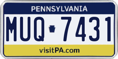 PA license plate MUQ7431