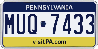 PA license plate MUQ7433