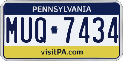 PA license plate MUQ7434