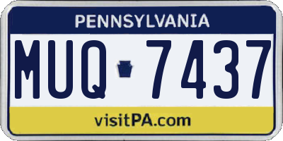 PA license plate MUQ7437