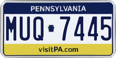 PA license plate MUQ7445