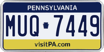 PA license plate MUQ7449