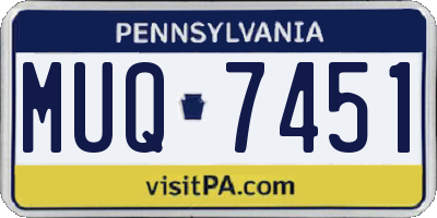 PA license plate MUQ7451