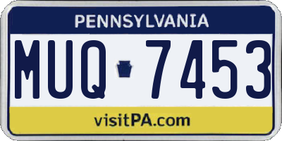 PA license plate MUQ7453