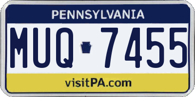 PA license plate MUQ7455