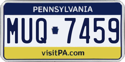 PA license plate MUQ7459