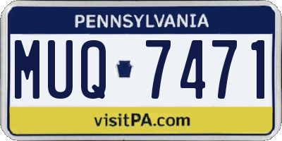 PA license plate MUQ7471