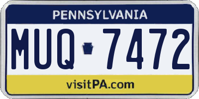 PA license plate MUQ7472
